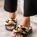 Klapki skórzane Rock Booci Flops czarne