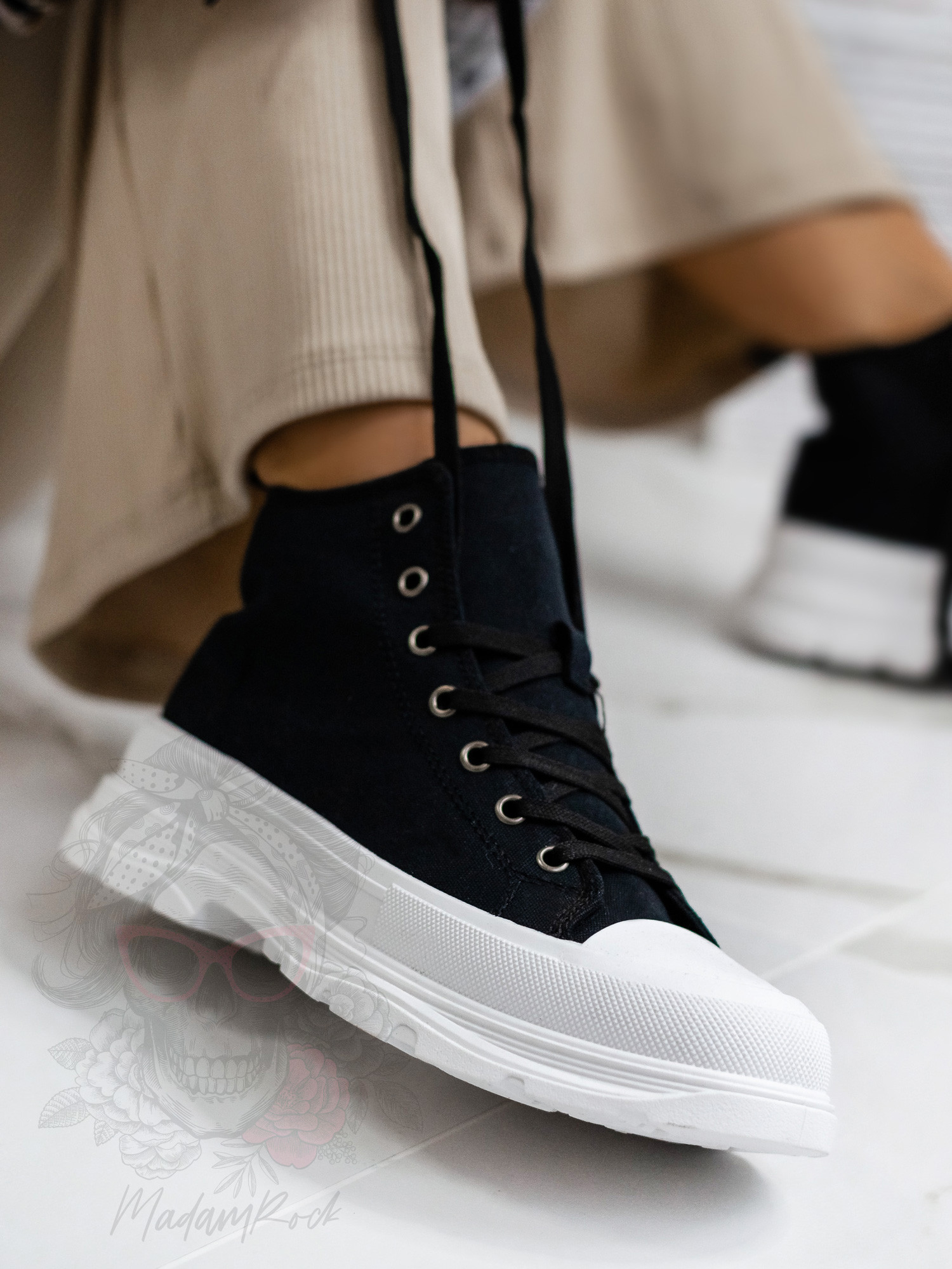 Trampki damskie Benus Rock mid czarne