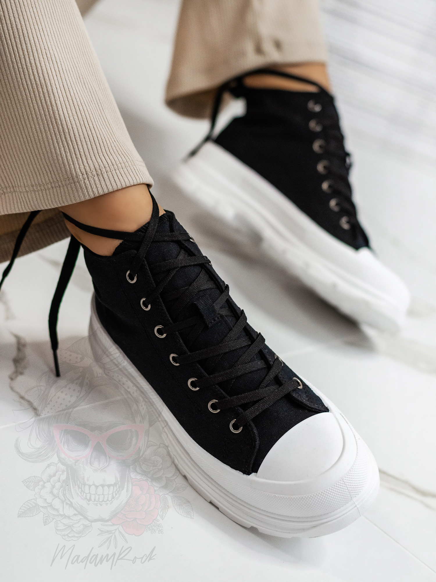 Trampki damskie Benus Rock mid czarne