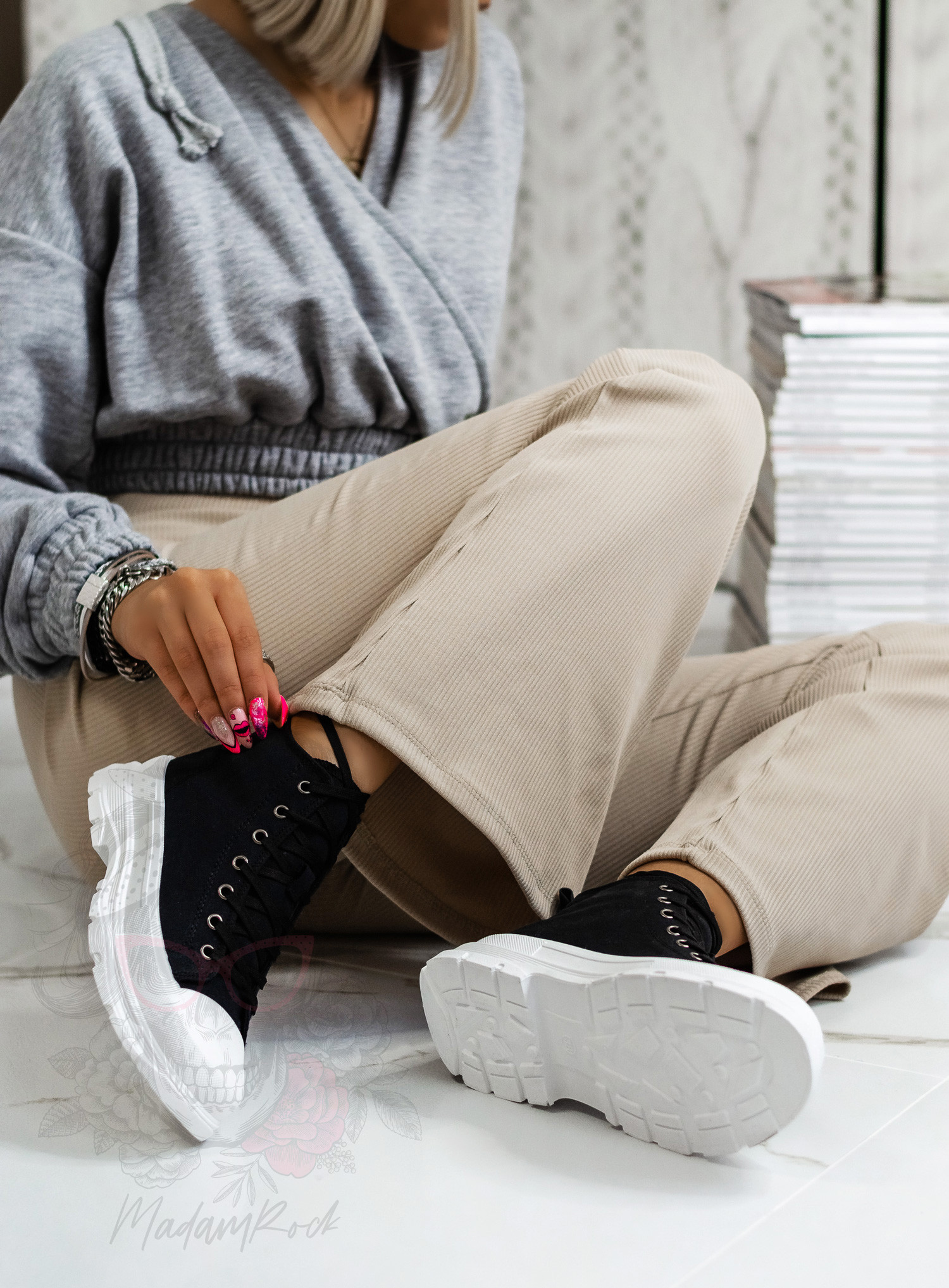 Trampki damskie Benus Rock mid czarne