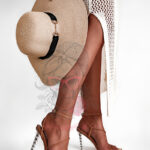 Sandały na szpilce Rock Balls nude