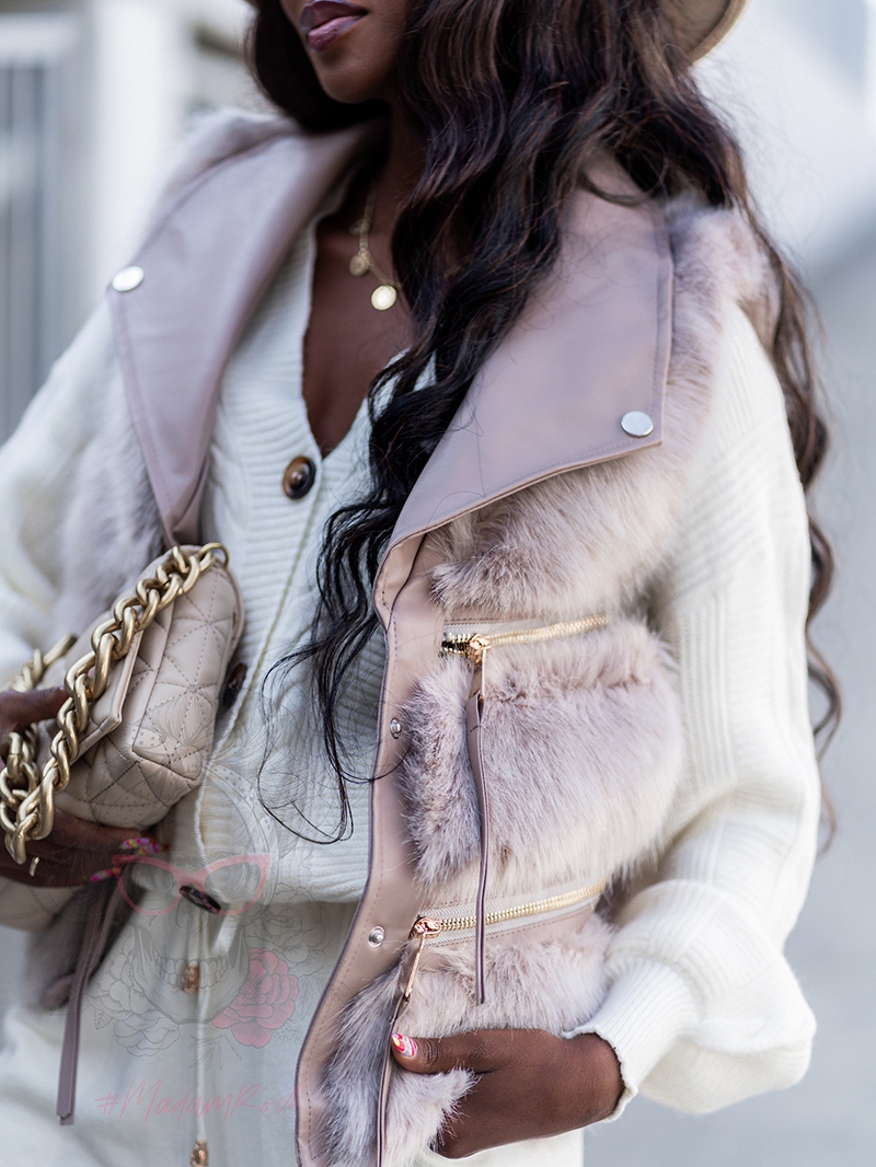 Kamizelka futrzana Luxury cappuccino