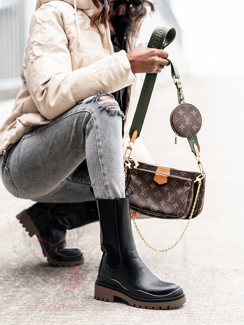 Botki Madam Contrast brown czarne