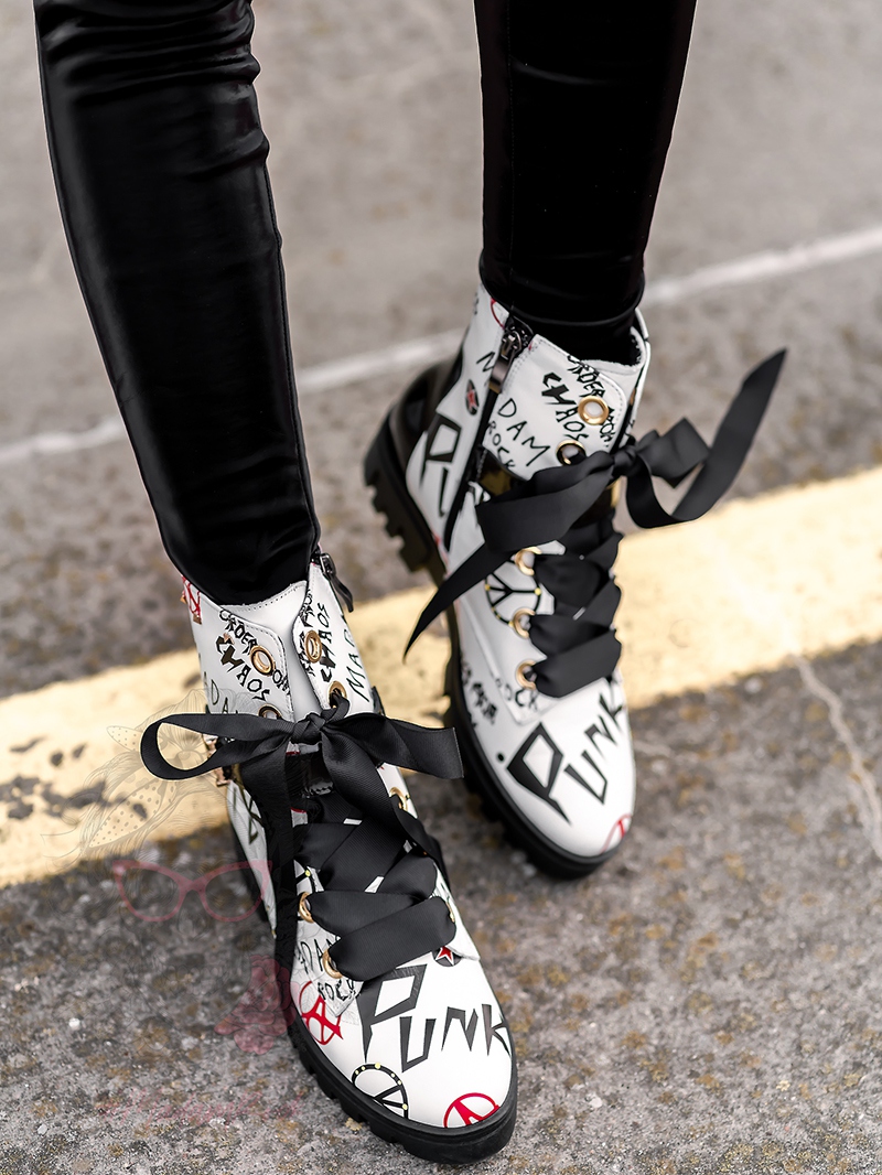 Workery logowane Rock Chaos białe