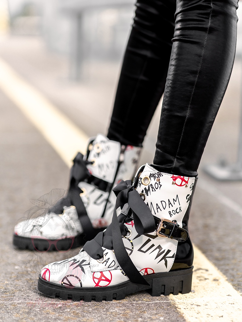 Workery logowane Rock Chaos białe