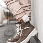 Trapery z futerkiem Madam Longo brązowe