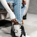 Workery skórzane Madam Whiti białe