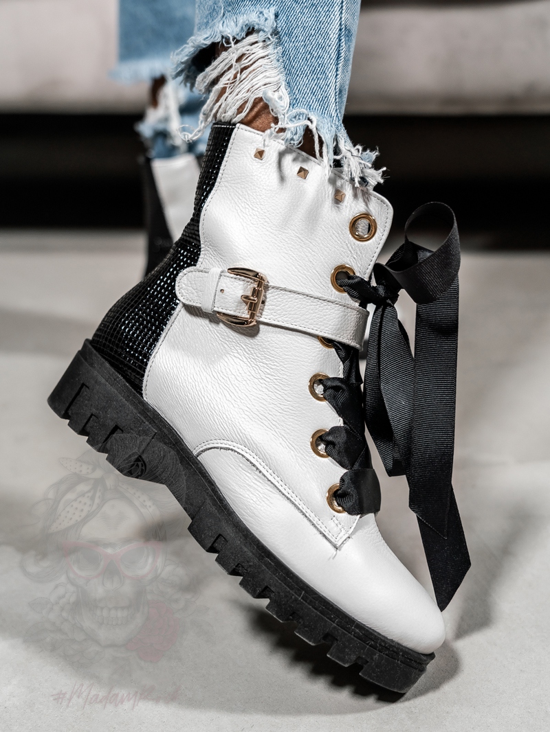 Workery skórzane Madam Whiti białe Workery skórzane Madam Whiti białe