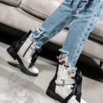 Workery skórzane Madam Whiti białe