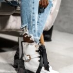 Workery skórzane Madam Whiti białe