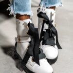 Workery skórzane Madam Whiti białe