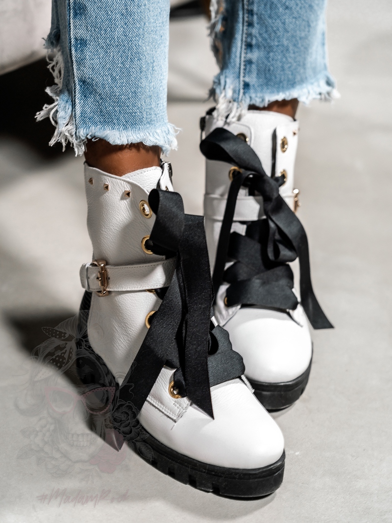 Workery skórzane Madam Whiti białe Workery skórzane Madam Whiti białe