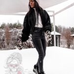 Botki z futrem Madam Diamant czarne