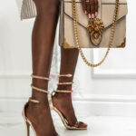 Sandały na szpilce Madam Serp złote