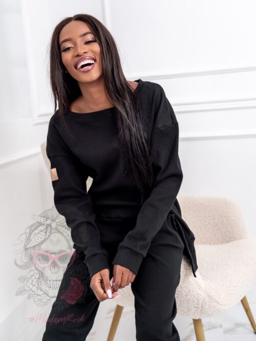 Komplet prążkowany Laki Overmode czarny