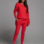 -wyprzedane-Komplet prążkowany Laki Overmode czerwony