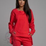 -wyprzedane-Komplet prążkowany Laki Overmode czerwony