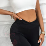 Legginsy prążkowane Madam Gym czarne