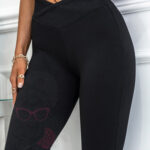 Legginsy prążkowane Madam Gym czarne