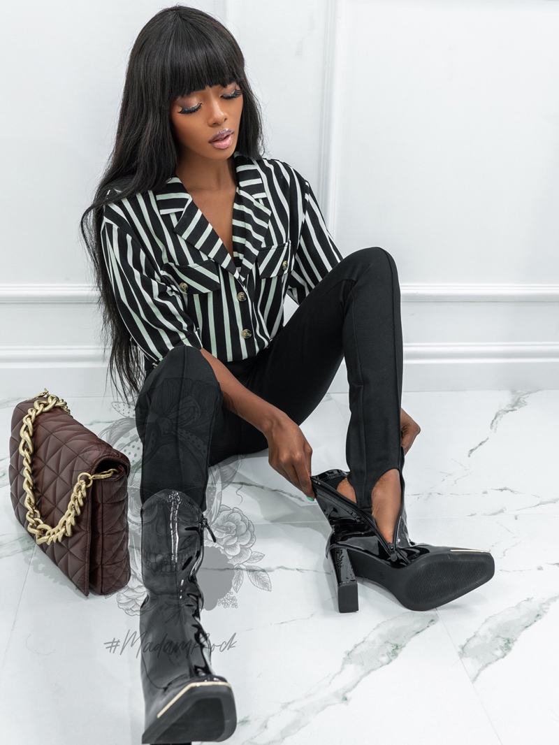 -WYPRZEDANE-Spodnie dopasowane Elegant czarne