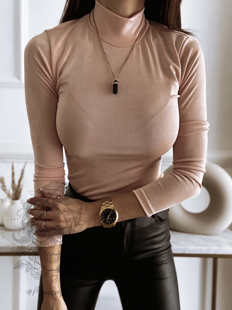 Bluzka z półgolfem elastyczna Linda beż