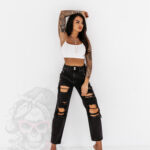 Spodnie boyfriend Manero czarne