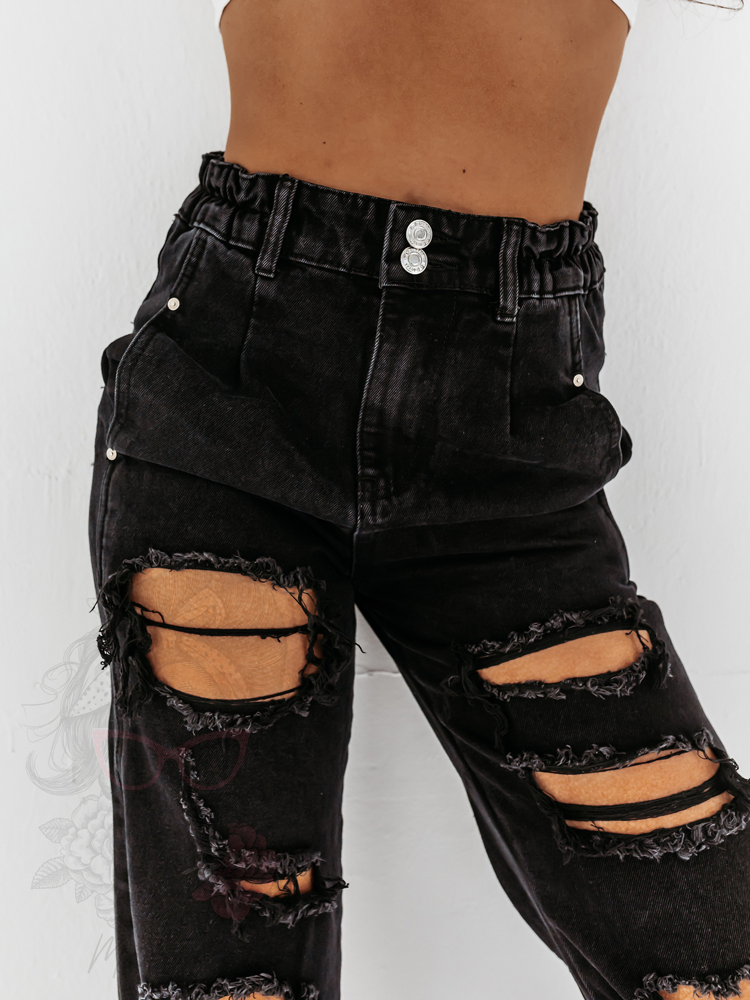 Spodnie boyfriend Manero czarne Spodnie boyfriend Manero czarne