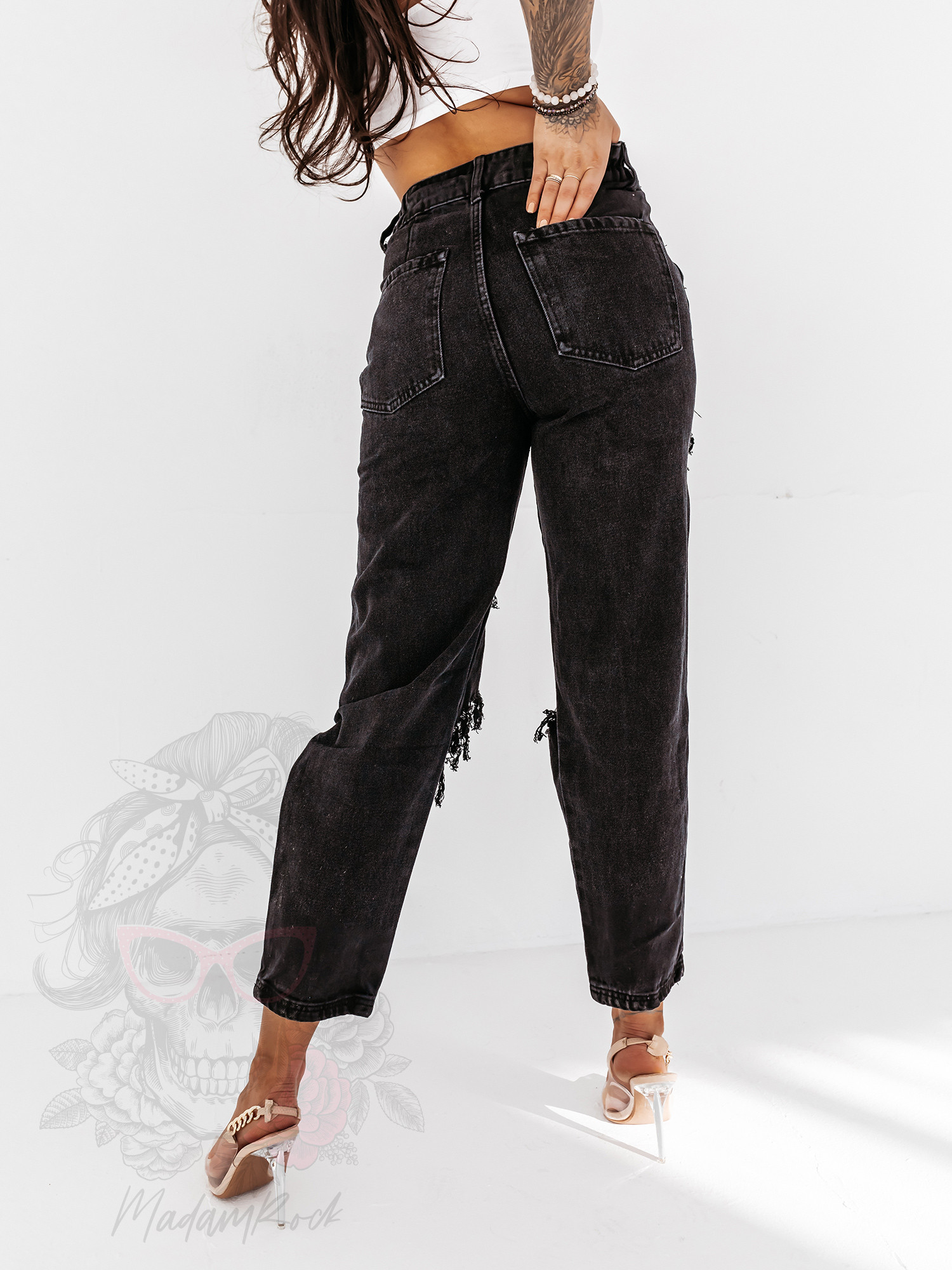 Spodnie boyfriend Manero czarne Spodnie boyfriend Manero czarne