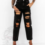 Spodnie boyfriend Manero czarne