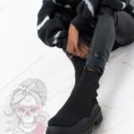 -WYPRZEDANE-Botki skarpety Madam Tendo czarne