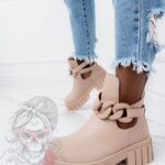 Botki z wycięciem Madam Kurtis II beżowe