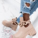 Botki z wycięciem Madam Kurtis II beżowe