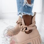 Botki z wycięciem Madam Kurtis II beżowe