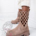 Botki ażurowe Madam Memento cappuccino