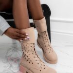 Workery ażurowe Madam Potto beżowe