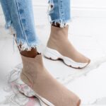 Botki skarpety Madam Rapido beżowe