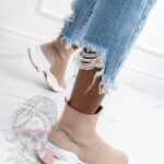 Botki skarpety Madam Rapido beżowe