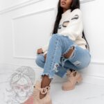 Sweter golf Cat eyes beżowy