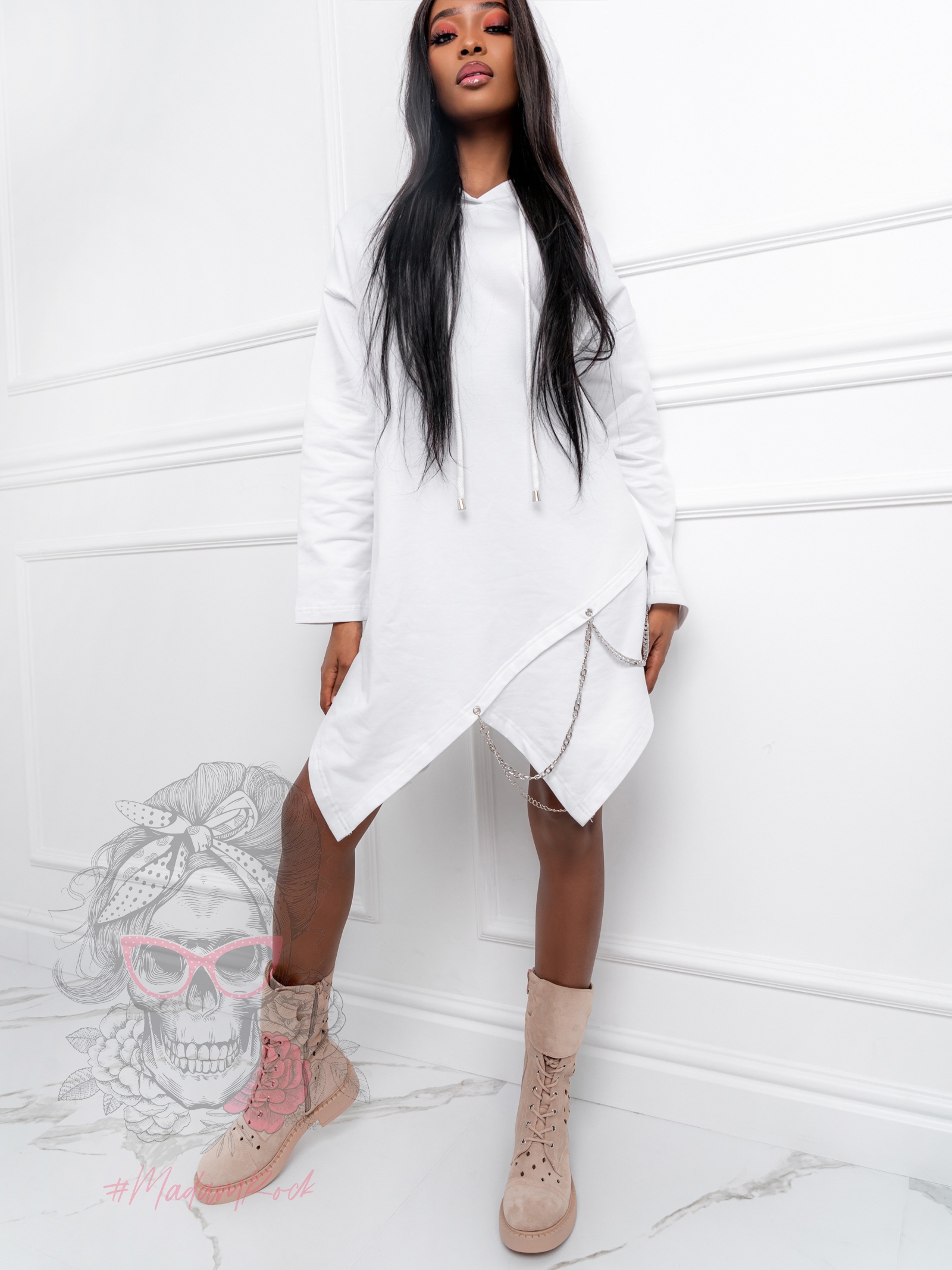 Bluza z łańcuszkami Ashli biała