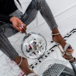 Sandały błyszczące Madam DiamondRing srebrne