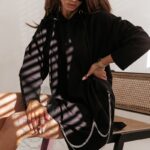 Bluza z łańcuszkami Ashli czarna