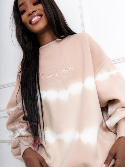 Bluza bawełniana Oversize Marable Colors j.beżowa-białe pasy