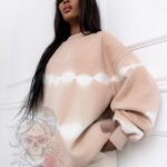 Bluza bawełniana Oversize Marable Colors j.beżowa-białe pasy