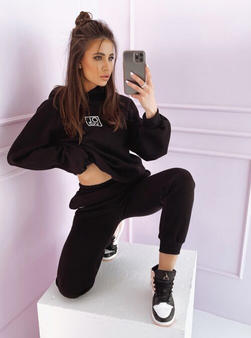 Komplet bawełniany logo IVY czarny