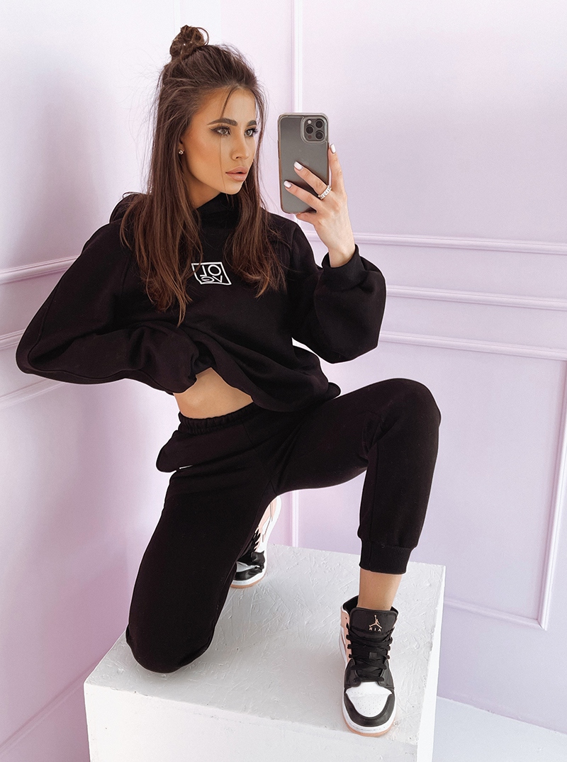 Komplet bawełniany logo IVY czarny