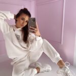 Komplet bawełniany logo IVY ecru