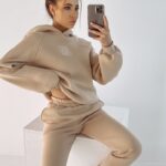 Komplet bawełniany logo IVY beżowy