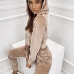 Komplet welurowy Velvet Spring beżowy