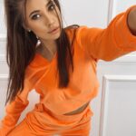 Komplet welurowy Velvet Spring pomarańczowy