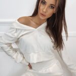 Komplet welurowy Velvet Spring ecru